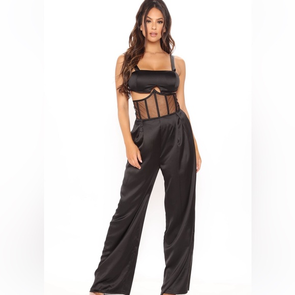 Fashion Nova Pants - New Fashion Nova Luxe Black Elegant Two Piece Pantsuit Outfit Size XS